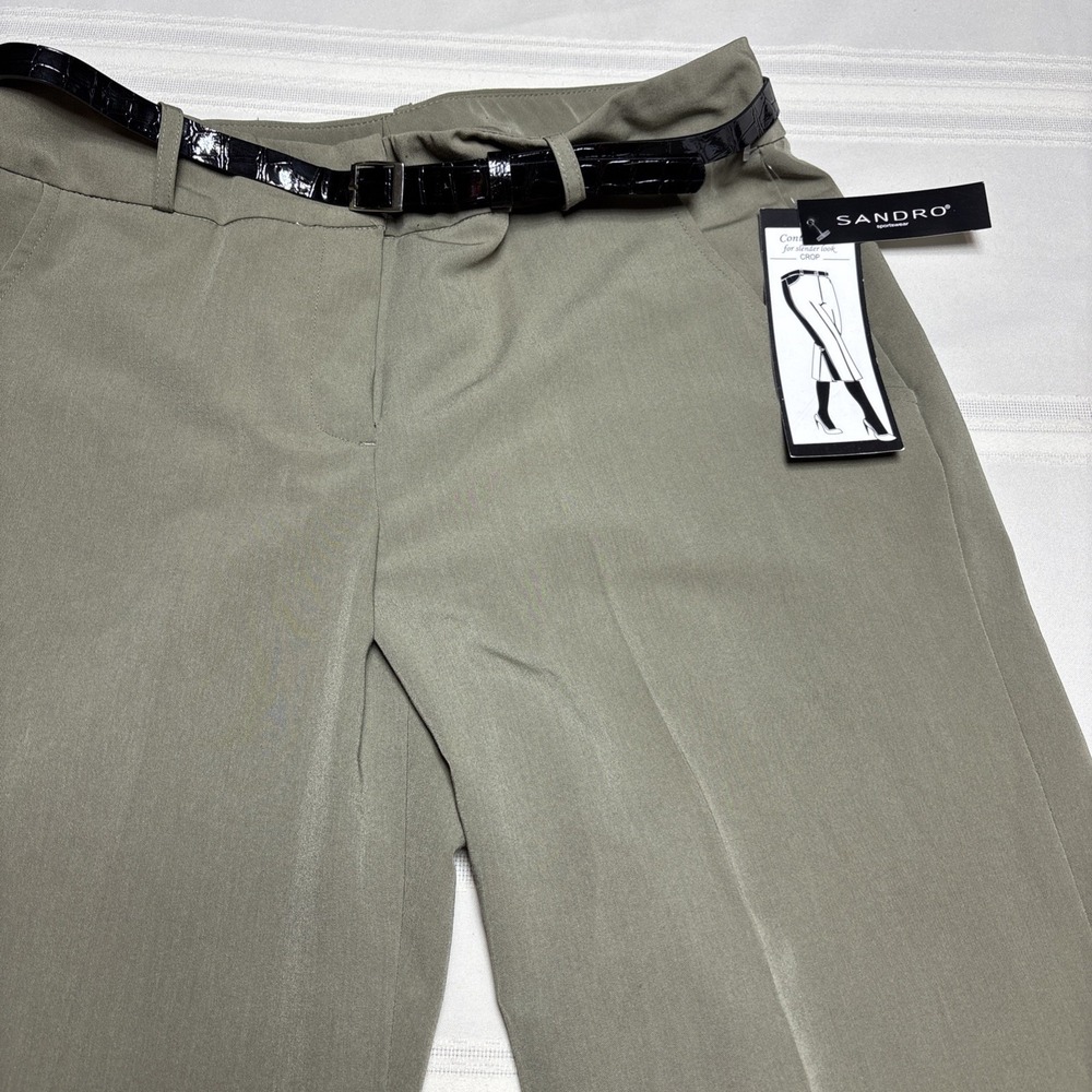 NWT Sandro Sportswear Control Top  Belted Bottoms Spinach Color Size 12